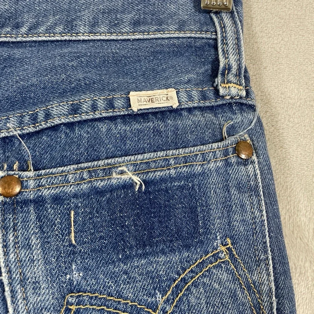 Vtg 60s Sanforized Blue Bell Wrangler Maverick Jeans Kids 10 24x24 Repaired True